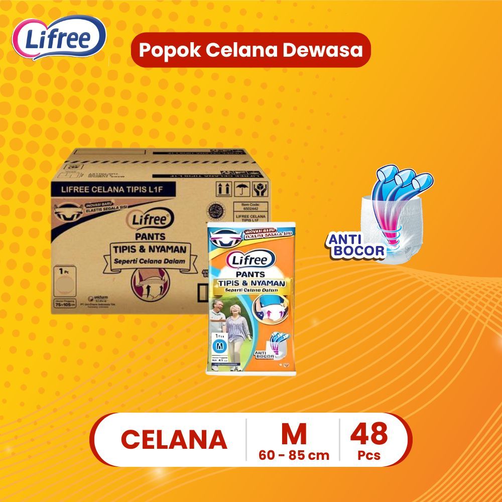 DISKON  Lifree Sachet M 1 Popok Celana Dewasa/ Adult Pampers Karton isi 96 pcs