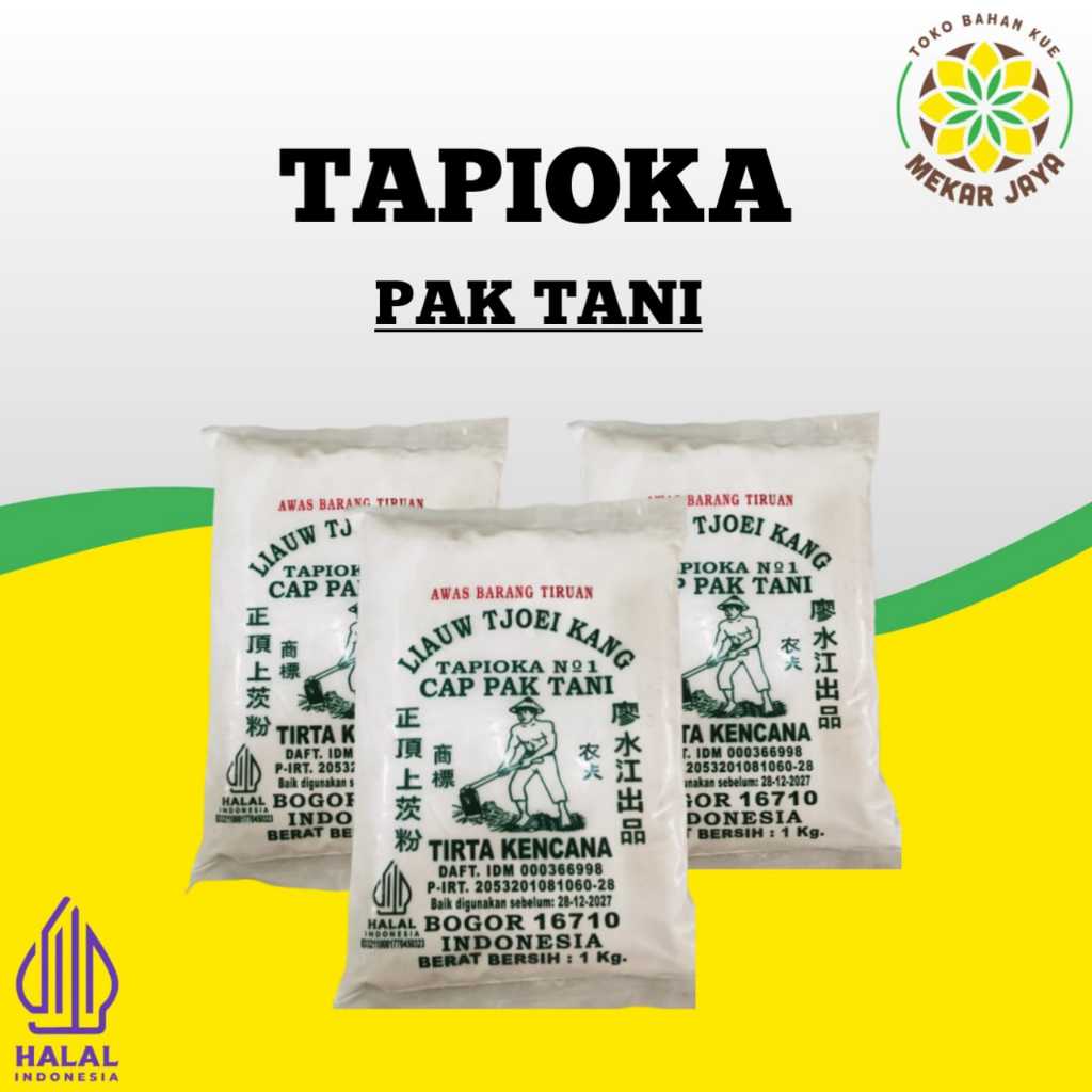 

Tepung Tapioka Cap Pak Tani Liauw Tjoei Kang 1kg / Tepung Tapioka 1kg