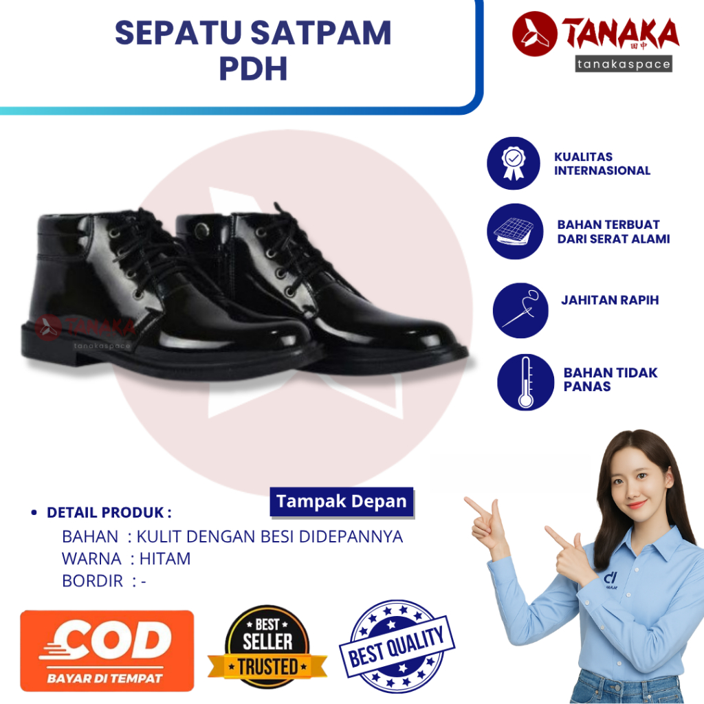 Sepatu Satpam PDH || Sepatu PDH 100% Asli Kulit || Sepatu Satpam || Sepatu PDH Satpam Pantofel Pria