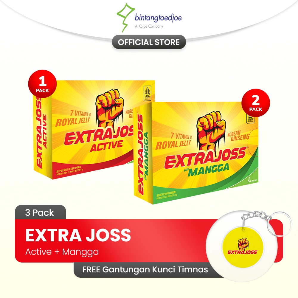 

Extra Joss Laki Mangga 4 Pack (24 Sachet) FREE Gantungan Kunci Timnas