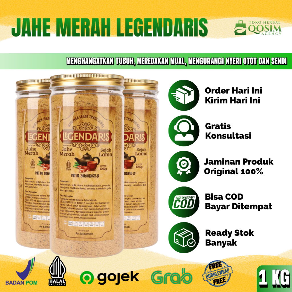 

Jahe Merah Gula Aren Plus Habbatussauda Legendaris Al-Wafa 100% Original 1 Kg