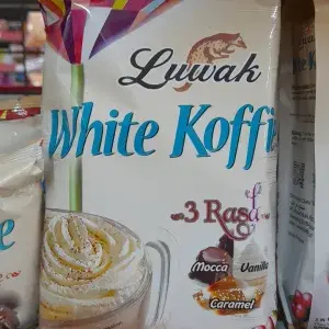 

White coffee 3 rasa( mocca,vanilla dan caramel)