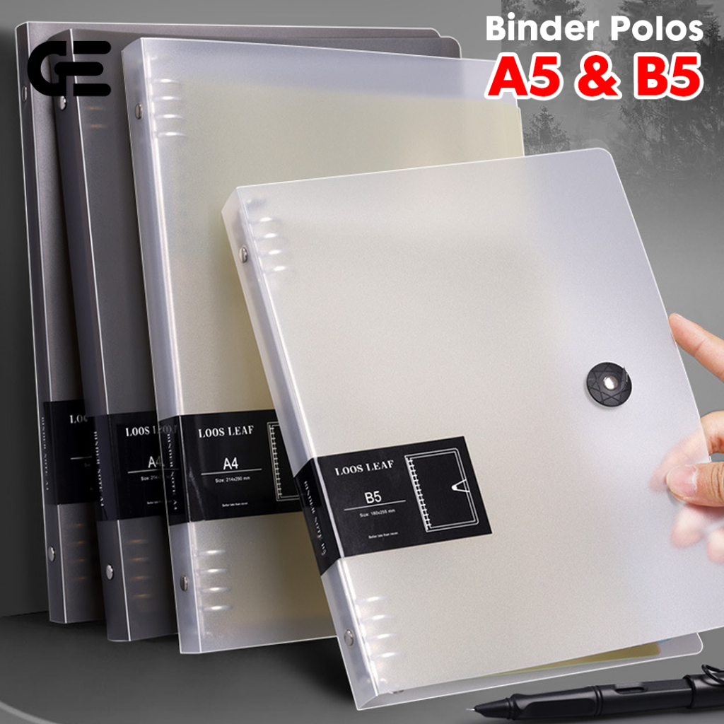 

Binder Polos A5 8 Ring Buku Binder Cincin Aesthetic Transparan Hitam Putih Loose Leaf Notebook Korea Kuliah Sekolah PP Student Notepad / Binder A5