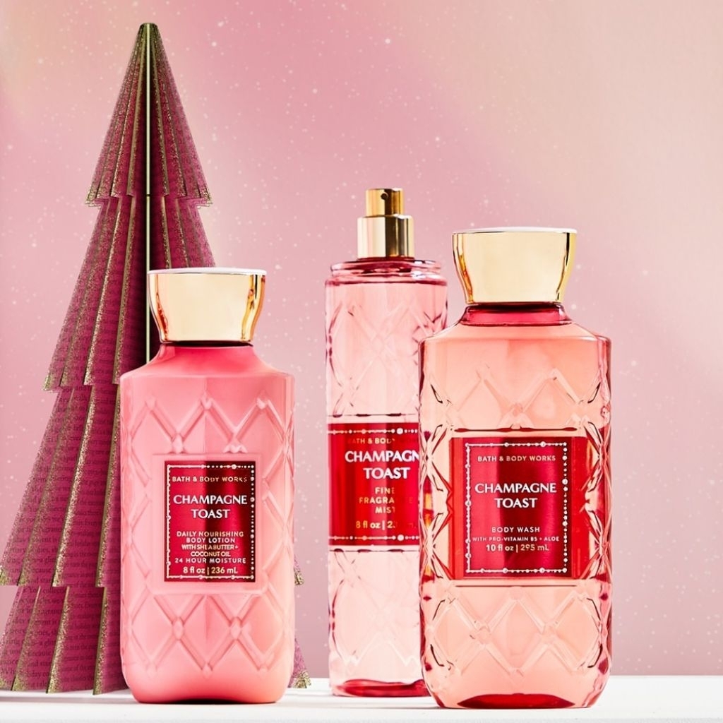 BBW CHAMPAGNE TOAST SERIES BERRIES TANGERINE DIAMOND SHIMMER BODY MIST LOTION WASH BUTTER SCRUB FIZZ