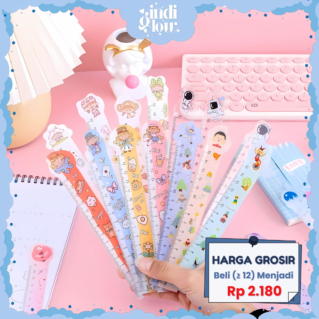 

IG Penggaris / Ruler 15cm Plastik PVC Penggaris Motif Lucu Aesthetic Anak Sekolah Garisan LG-57
