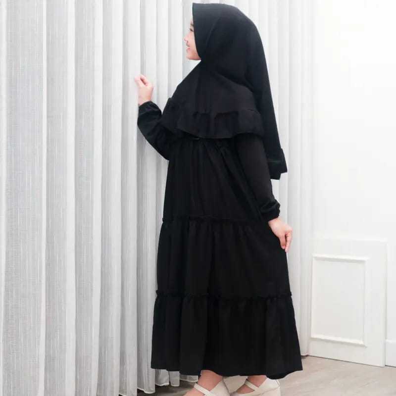 GAMIS + HIJAB ANAK UFAIRAH SMLXL UNTUK UMUR 3-14 TAHUN GAMIS PUTIH ANAK PEREMPUAN / GAMIS PUTIH ANAK