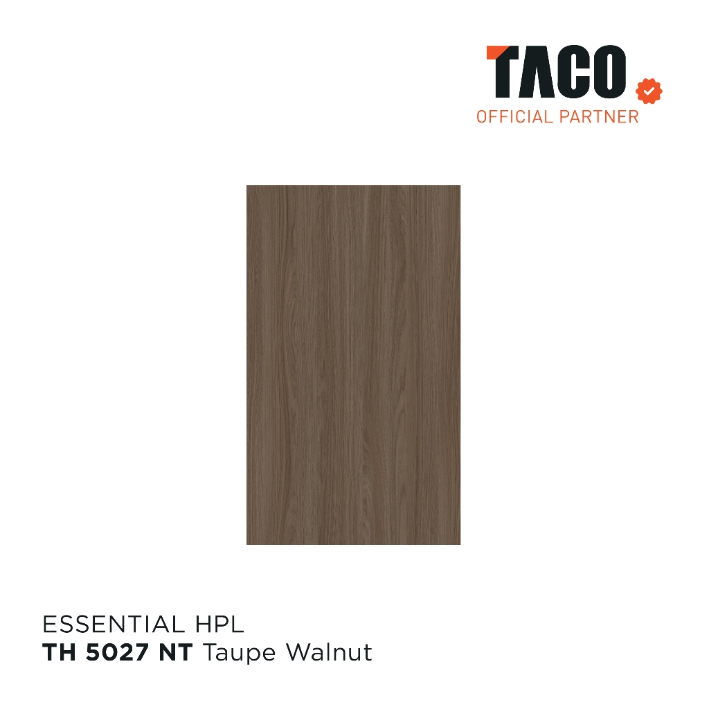 TACO Laminate HPL Woodgrain - TH 5027 NT Taupe Walnut Per 1 Lembar Ukuran 122CM x 244CM