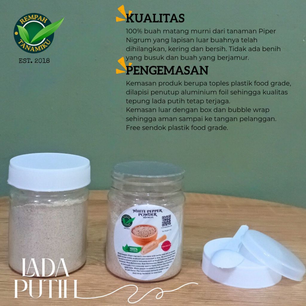 

Bubuk Lada Putih 50gr Premium white Pepper Powder Premium