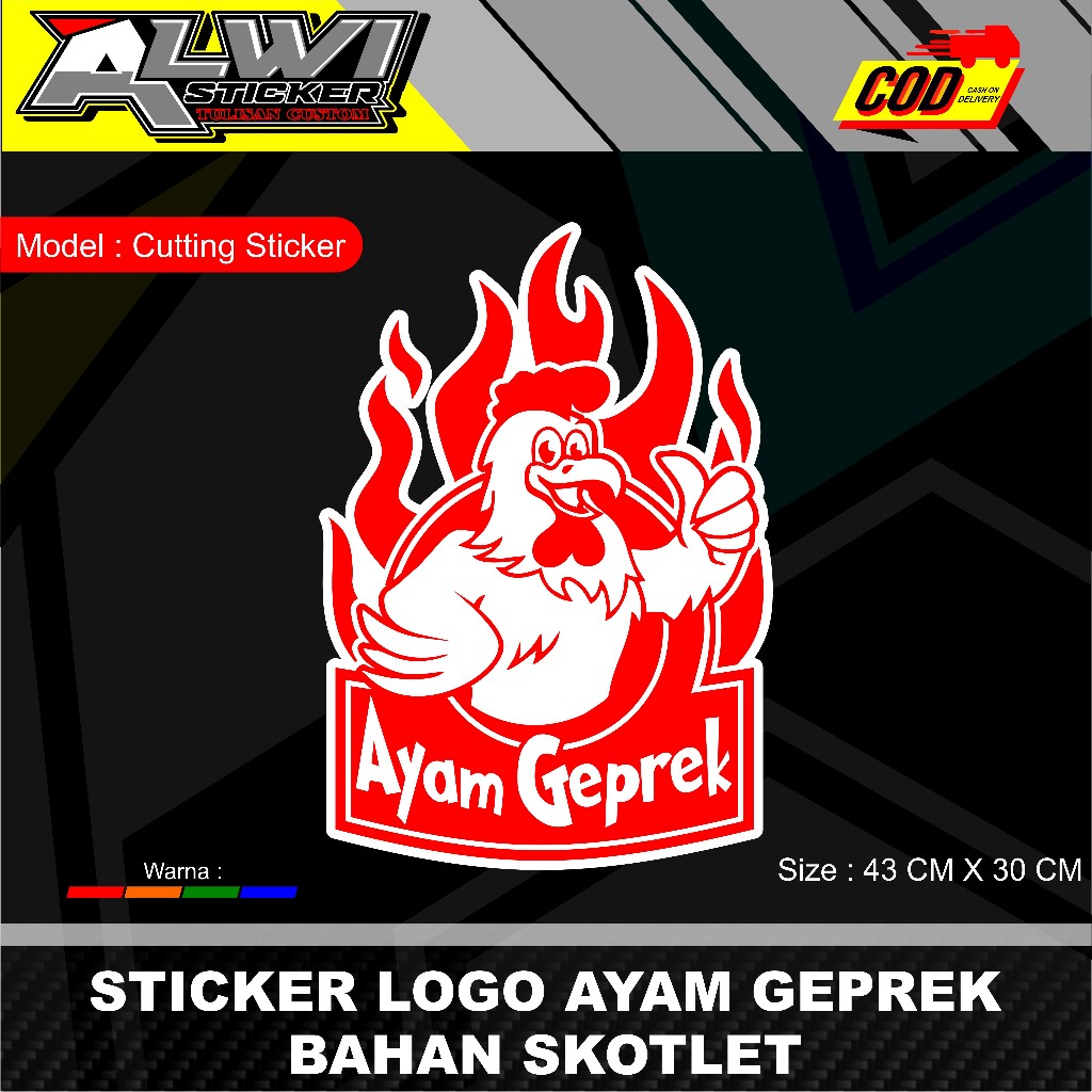 

Ssticker logo ayam geprek bahan skotlet