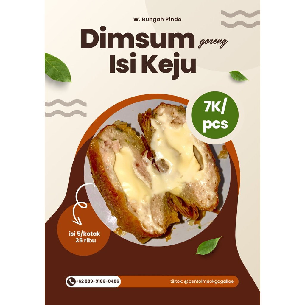 

Dimsum goreng keju frozen + saos