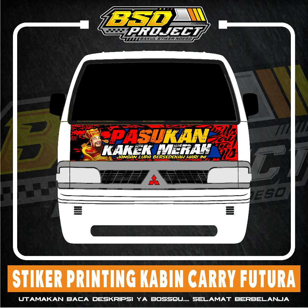 STIKER PASUKAN KAKEK MERAH STIKER KABIN DEPAN COLT TSS STIKER KAP DEPAN COLT TSS GAMBAR KAKEK MERAH