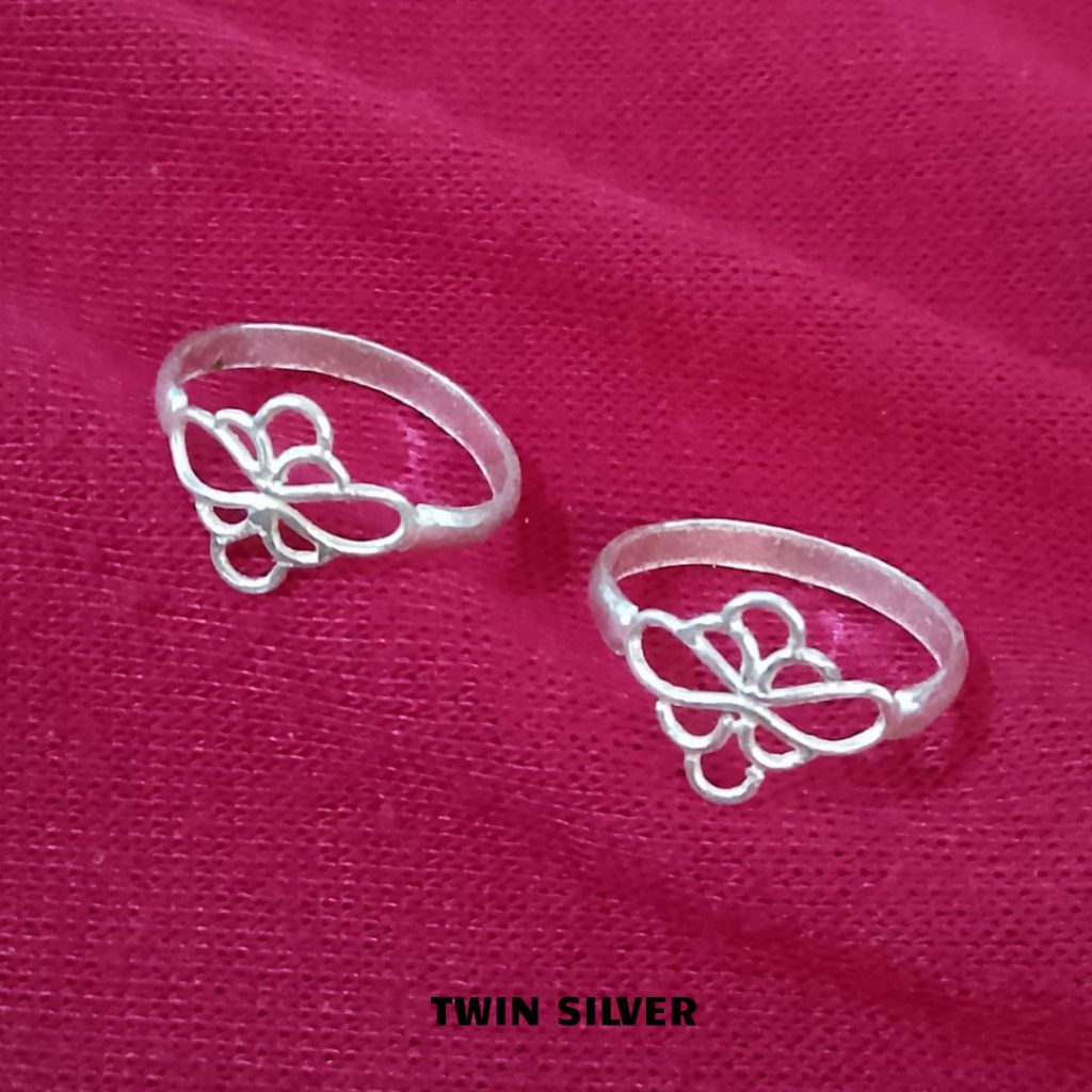 cincin wanita dewasa perak murni asli, buatan tangan perhiasan perak murni asli