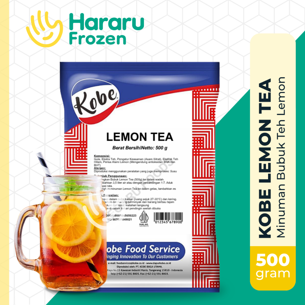 

Kobe Lemon Tea | Teh Bubuk Lemon Tea Powder Drink Halal 500 gram