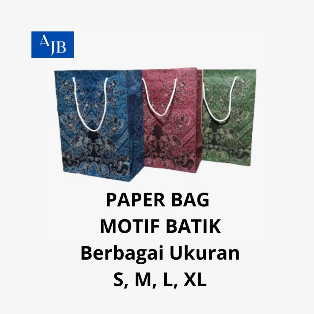 

1 LUSIN - Paper Bag Kertas MOTIF BATIK Size Kecil (S) (15x7x20) Harga Perlusin Isi 12pcs
