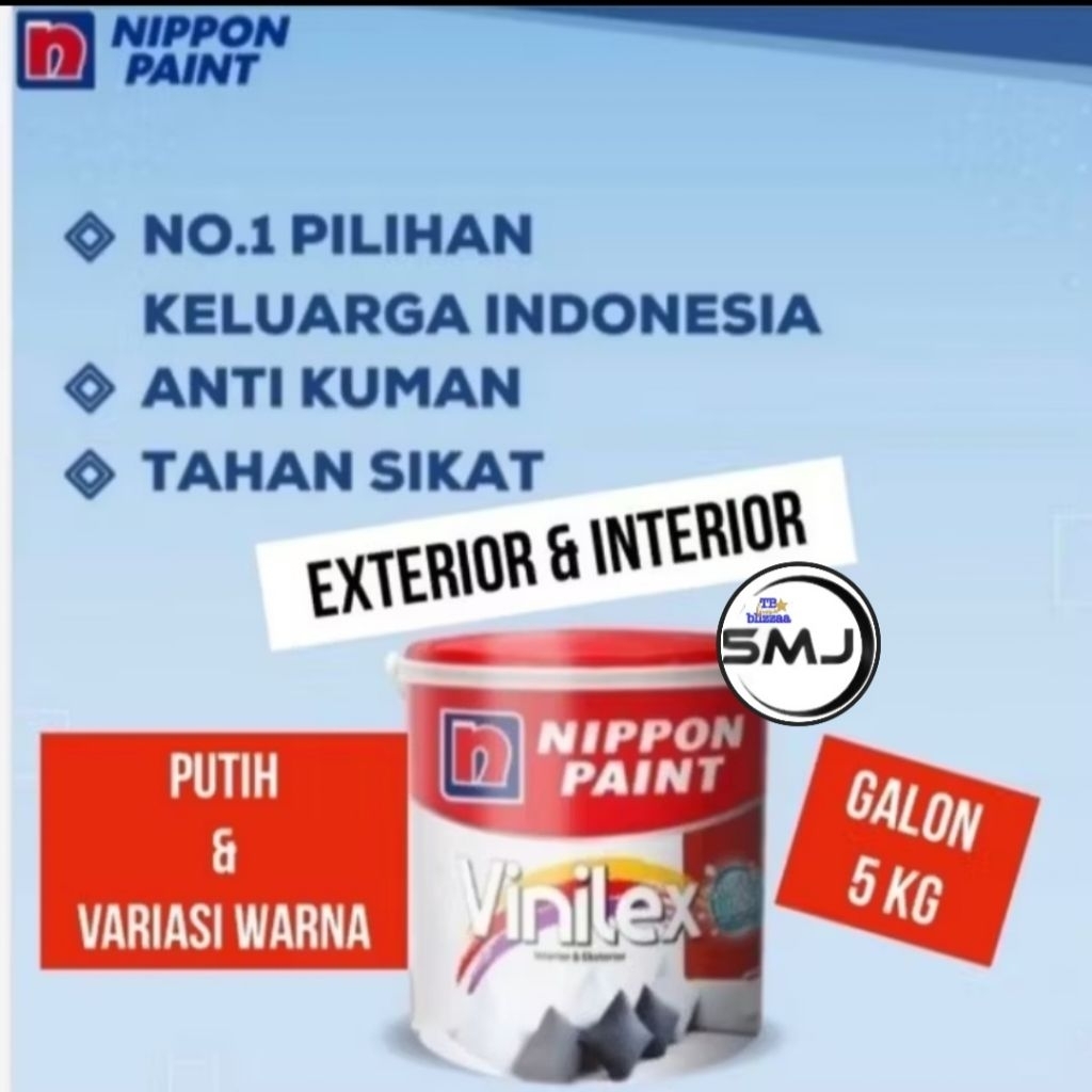 Vinilex 5kg White 300 Putih Vinilex 5000 kembang Vinilex 5kg Galon Vinilex Nippon Paint 5Kg