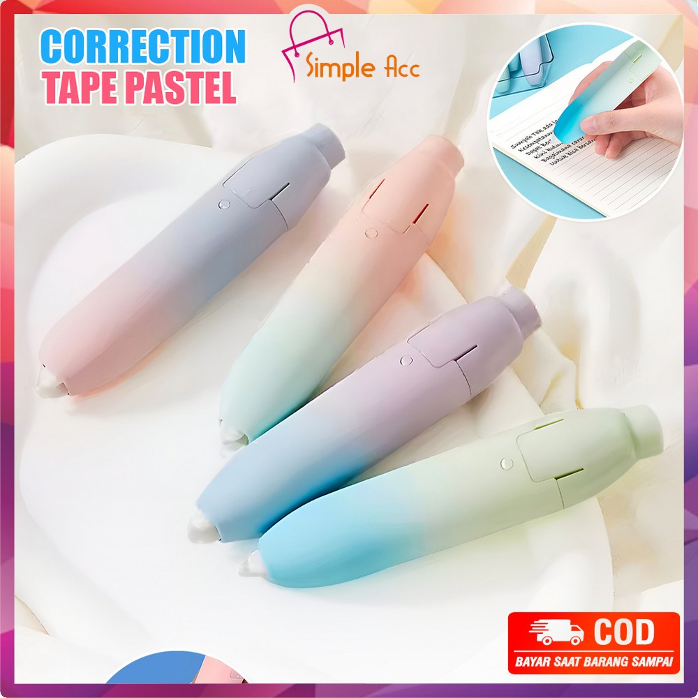 

EC DO-A97 Correction Tape Gradasi Warna Pastel Perlengkapan Sekolah Tip X Kertas Aesthetic / Tip Ex Roll Two Tone Model Cetek Pita Koreksi Multifungsi