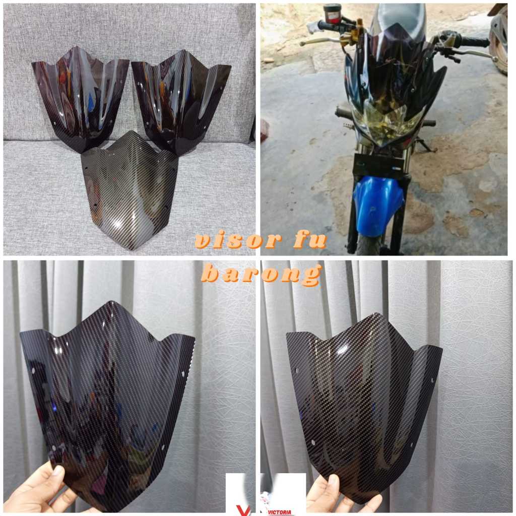 VISOR SATRIA FU BARONG 2012-2013 CARBON VISOR BATOK SATRIA FU BARONG BAHAN FULL AKRILIK