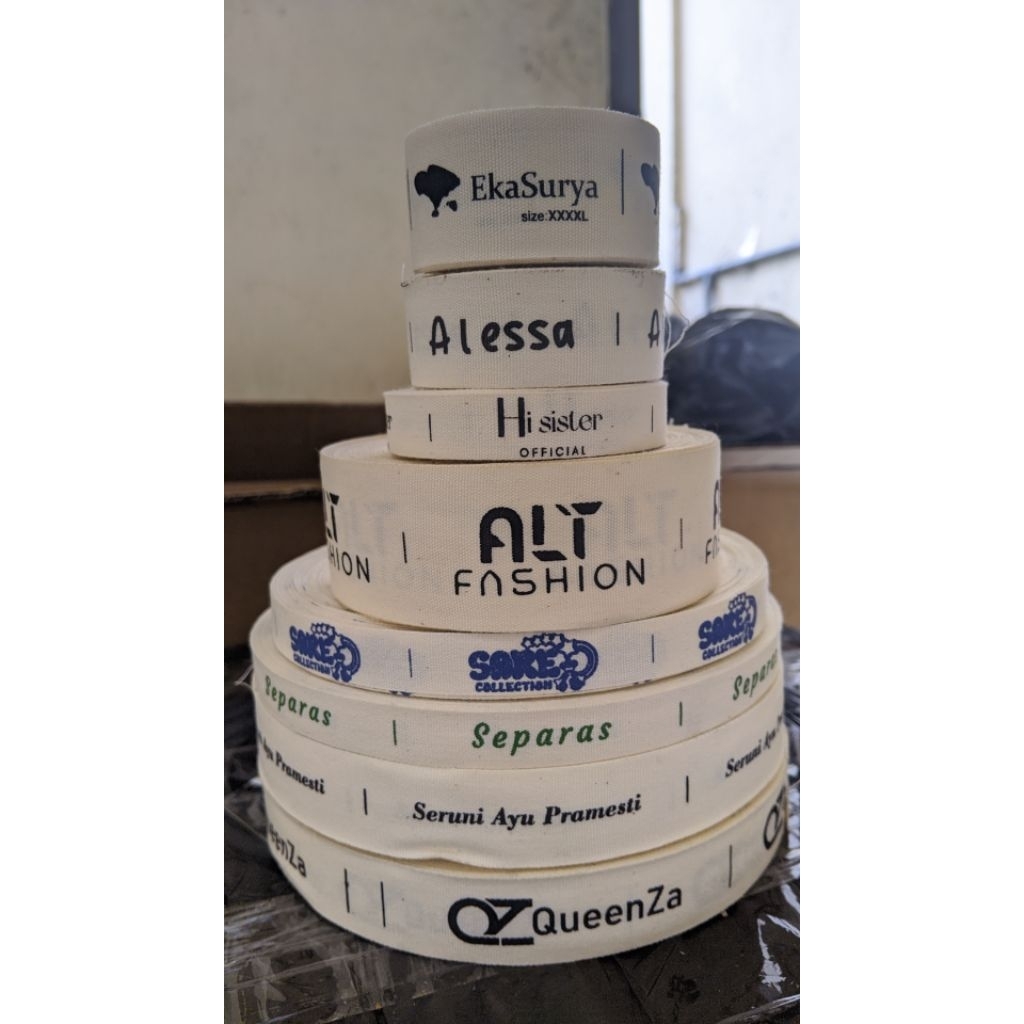 

(25meter) label katun import halus tidak gatal free design, label baju, label hijab