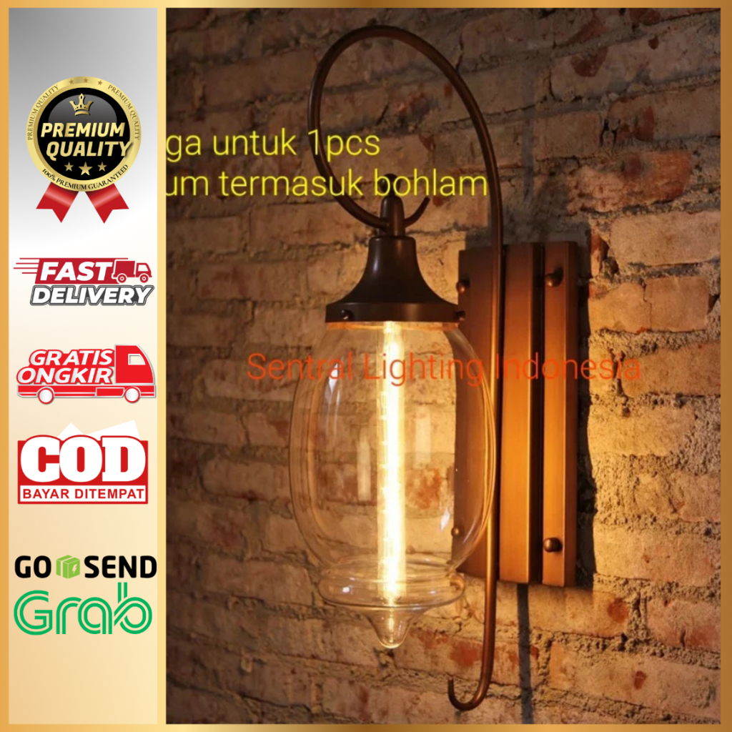 SL6102-1 LAMPU DINDING HIAS MINIMALIS MODERN KLASIK FITTING E27 TERAS CAFE KAFE RESTORAN OUTDOOR DEK