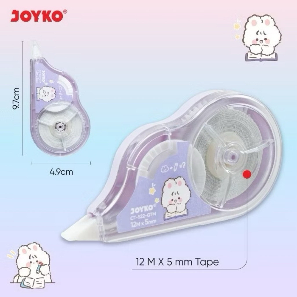 

Tba - JOYKO CORRECTION TAPE 522 PTL - Penghapus Pulpen Tarik - Koreksi Kertas