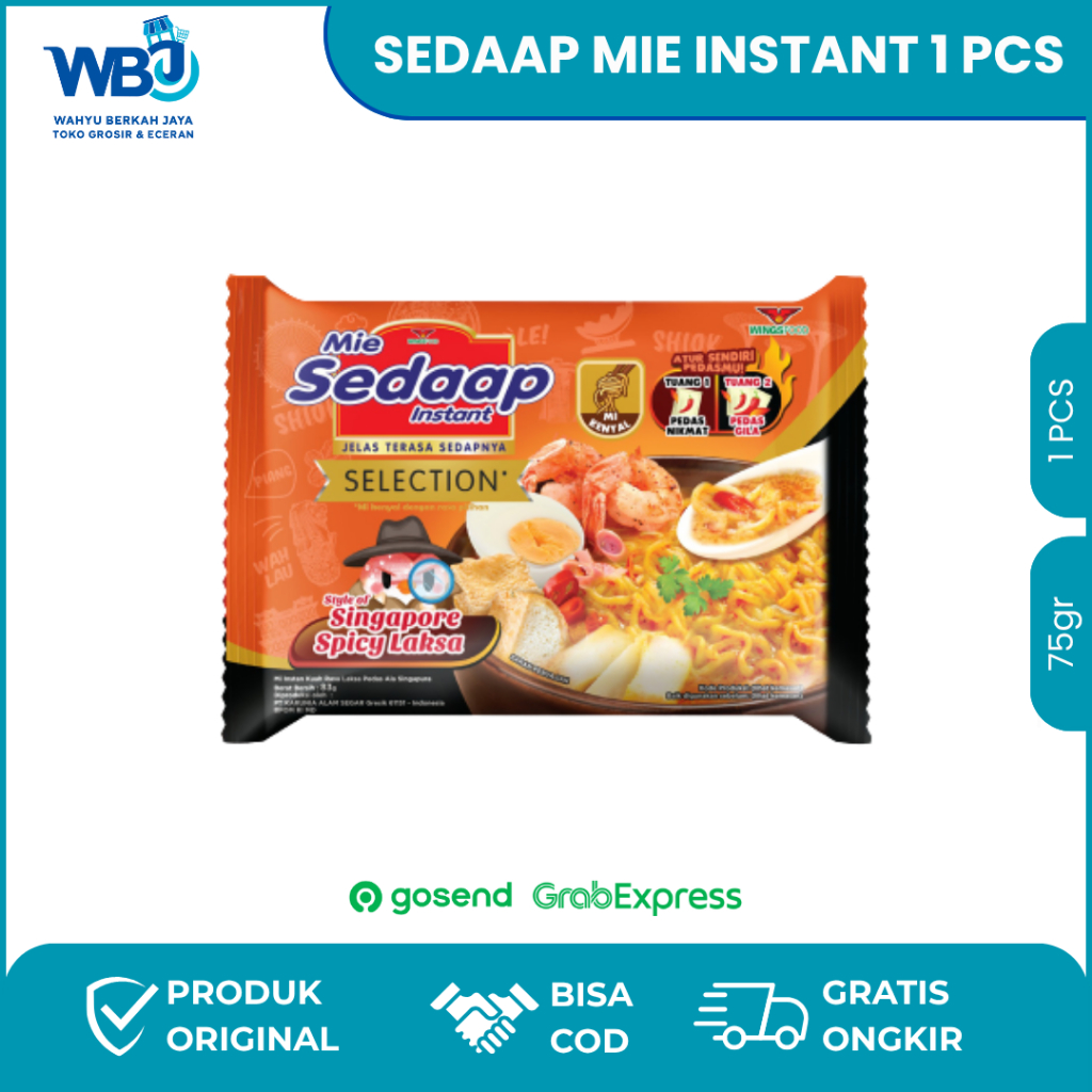 

Mie Sedaap Kuah Instan All Variant 75gr – Rasa Singapore Spicy Laksa | Grosir Eceran Ready