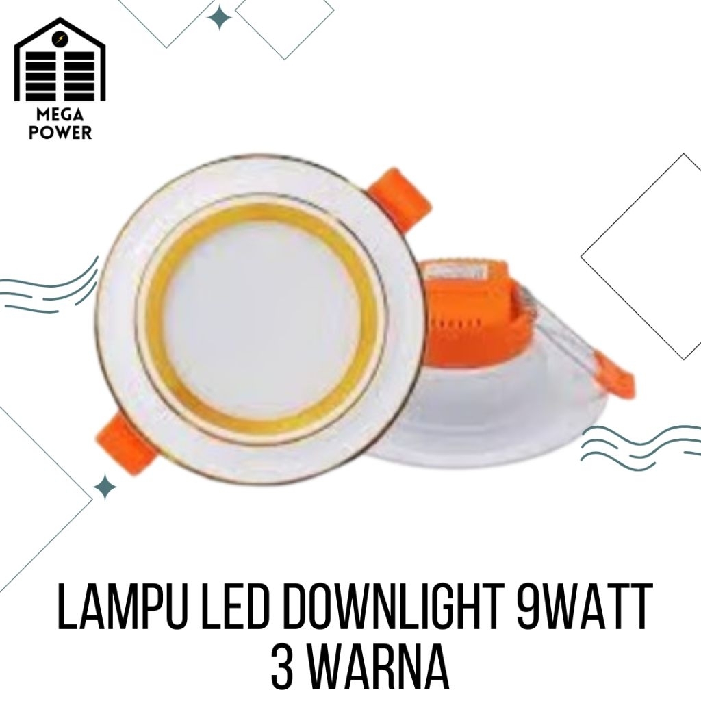 Lampu Led Downlight 9Watt 3 Warna Putih / Kuning / Warm White WASEO