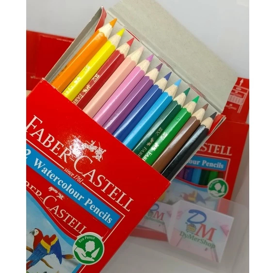 

Faber Castell water colour pencils isi 12 warna PENDEK kelir kayu pinsil pensil bisa jadi kelir air german jerman Ori 100% Original Asli Authentic