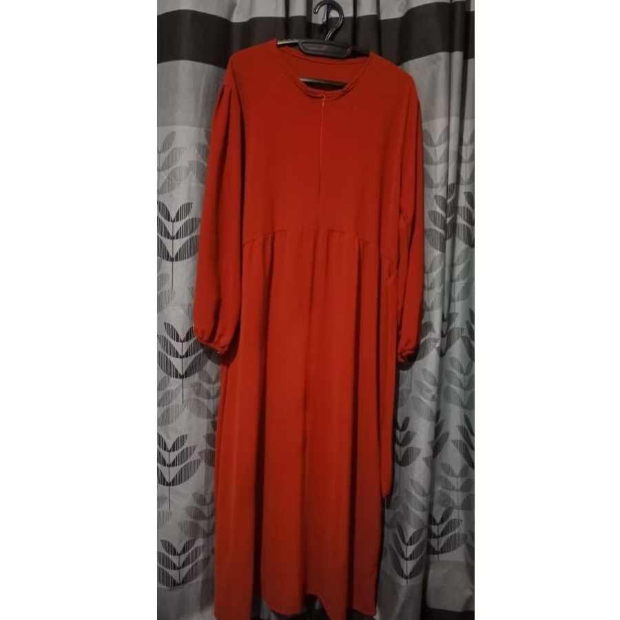 Preloved Gamis Crinkle Lengan Balon