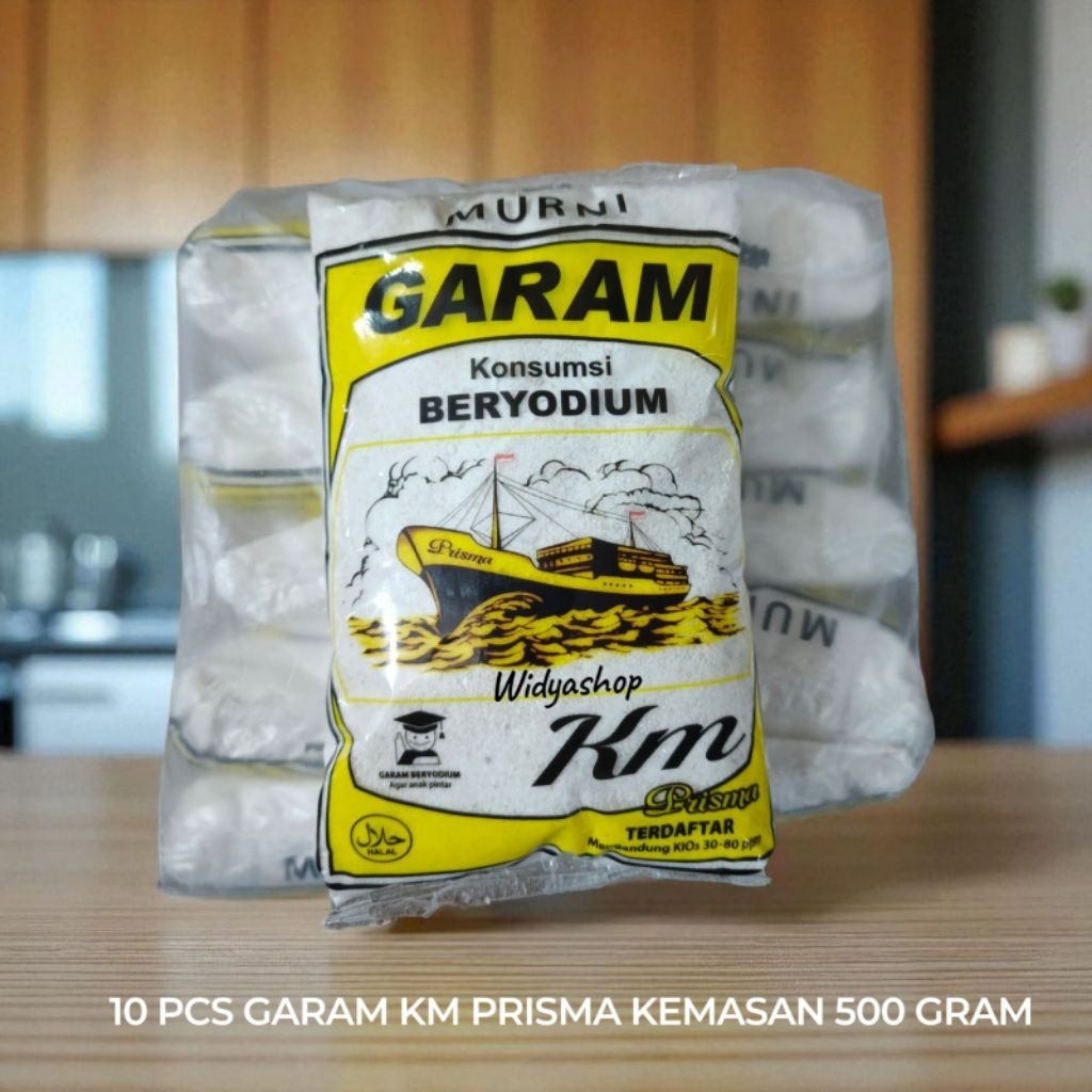 

1 BAL ISI 10 & 20 PCS GARAM DAPUR HALUS KM PRISMA KEMASAN 500 GRAM / GARAM BERYODIUM / GARAM / GAREM
