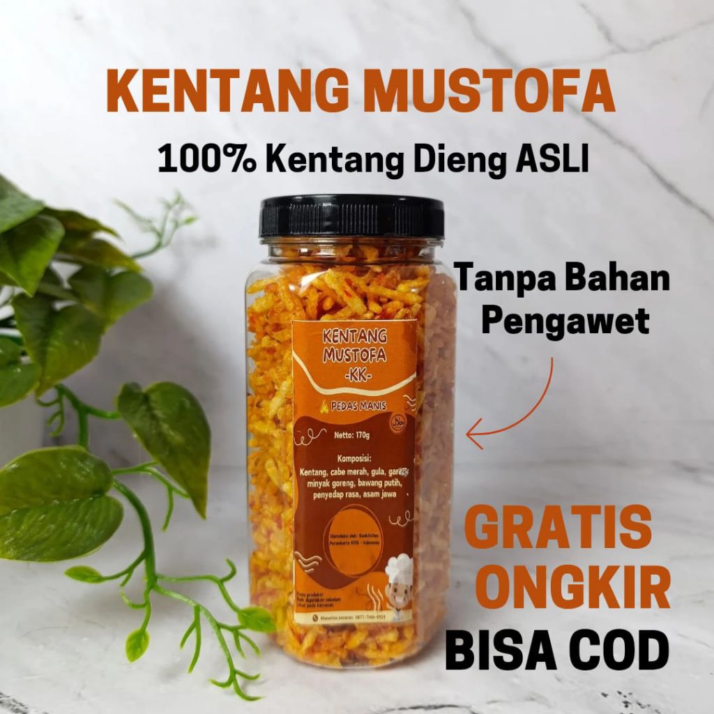 

Kentang Kering Mustofa Pedas Manis Premium Dieng Kemasan Toples 600ml