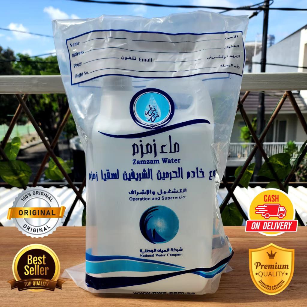 

Oleh oleh haji dan umroh Air zamzam kemasan 5 liter