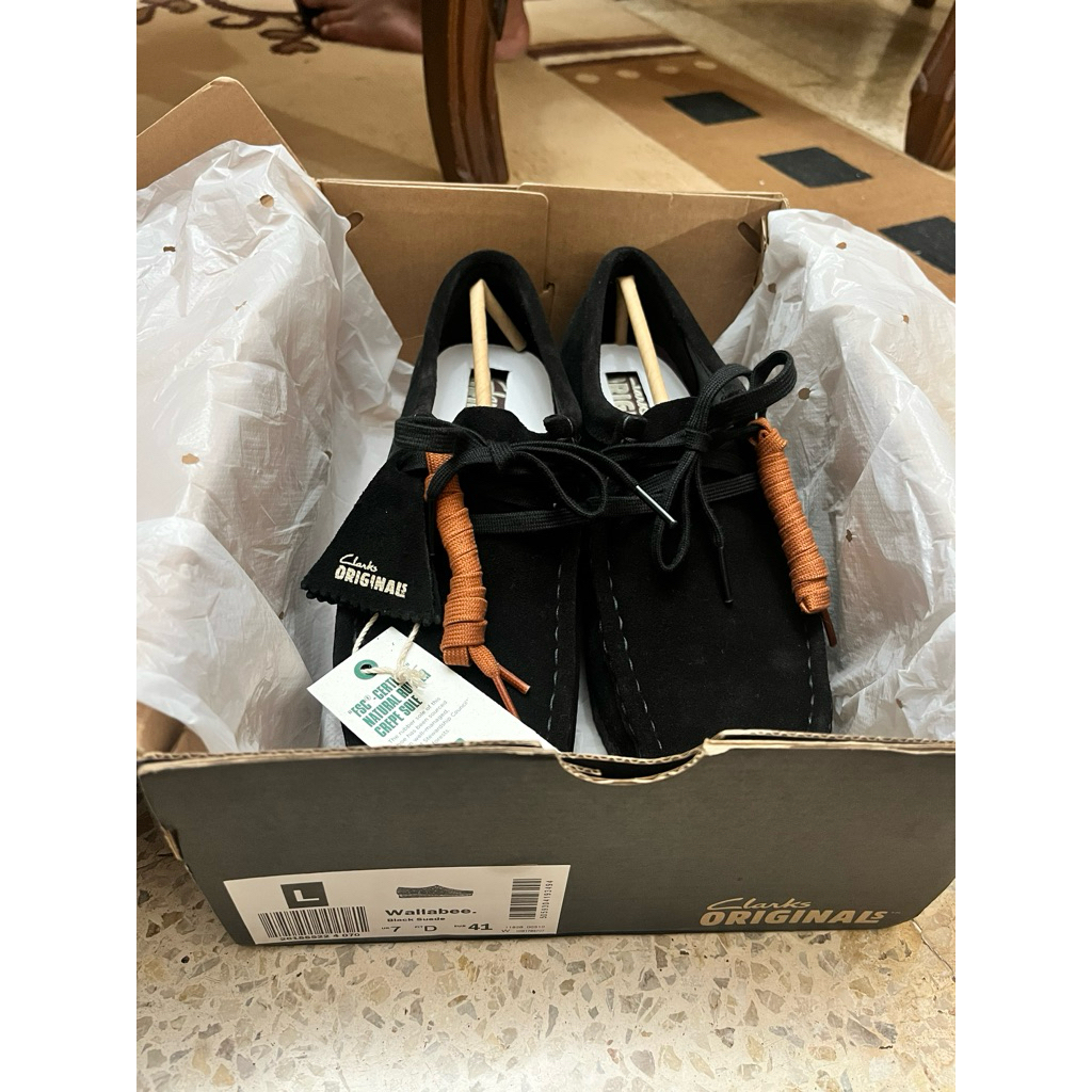 Clarks Wallabee Black Suede