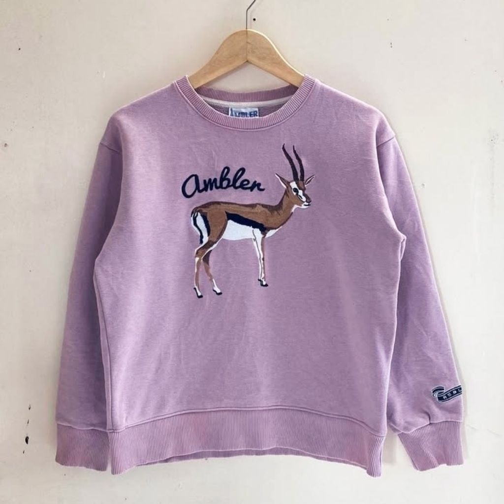 SWEATER AMBLER PARIS ORIGINAL CREWNECK DUSTY PINK/LILAC BORDIR TOWEL