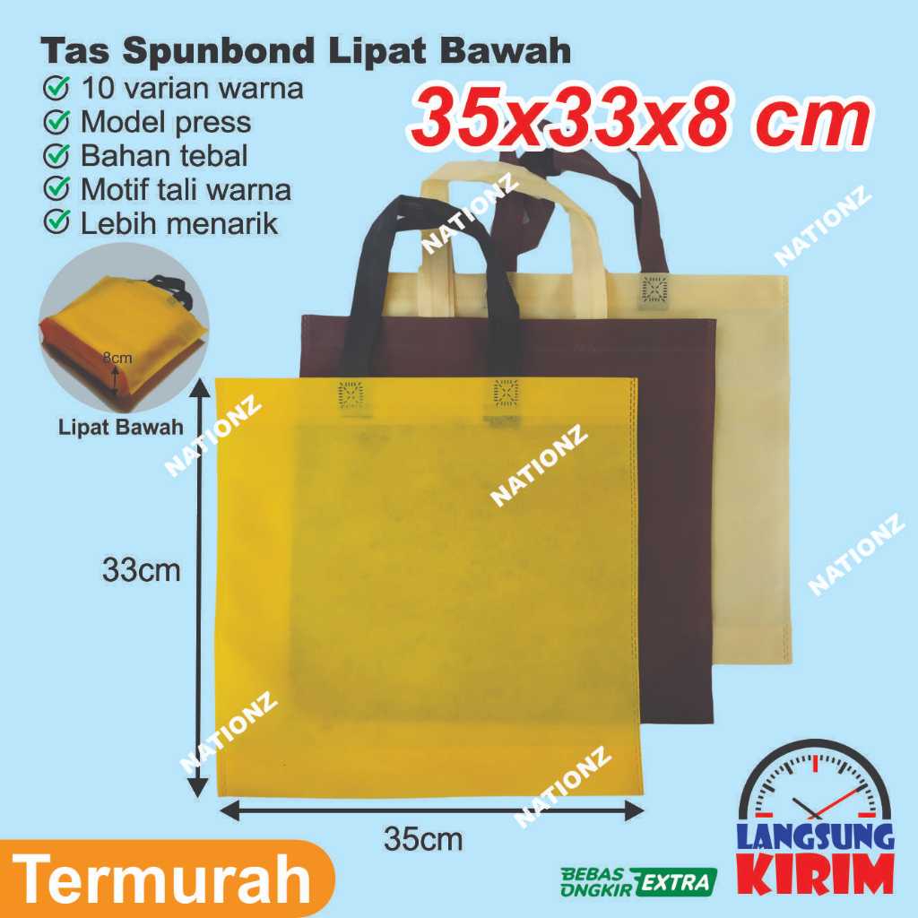 

TLB 35x33x8 cm Tas Kain Spunbond Goodie Bag Kantong souvenir goody event promosi murah