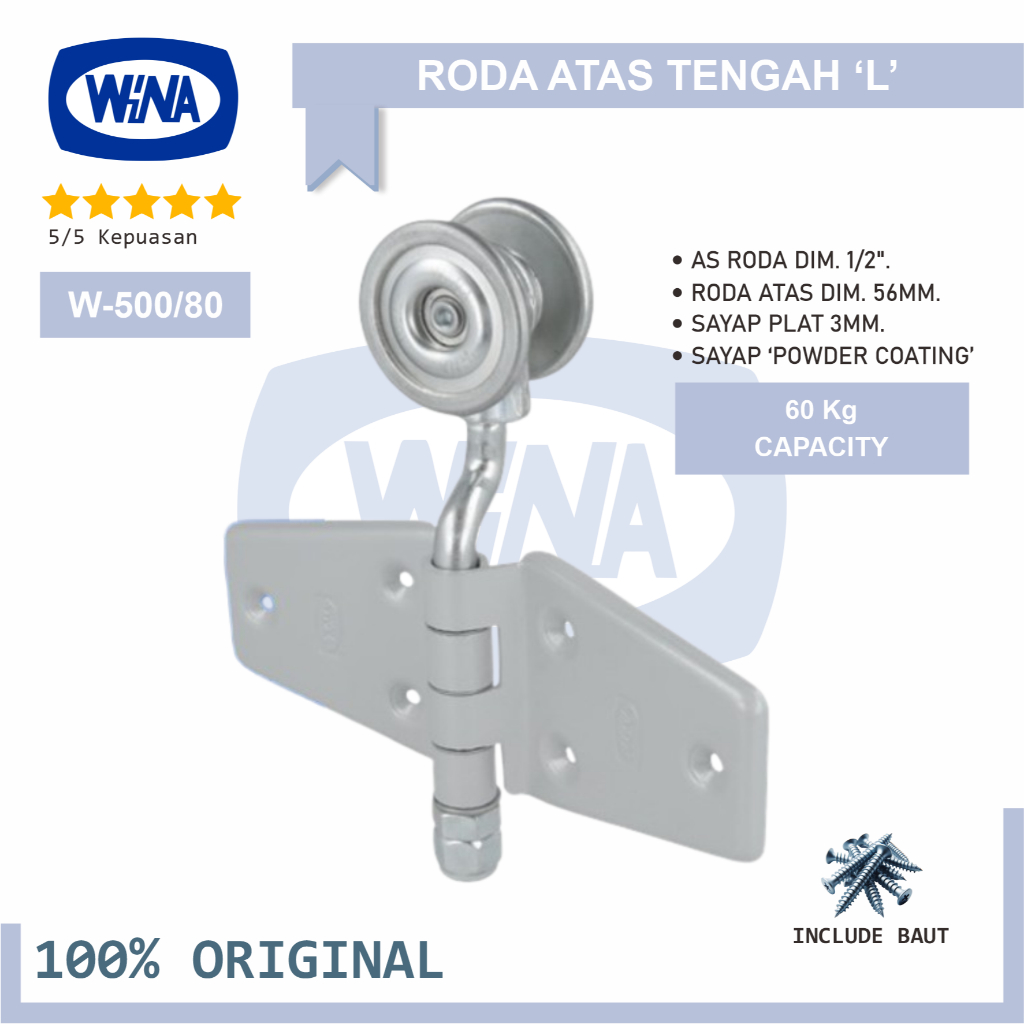 Roda Atas Tengah L Wina W580 Engsel Pintu Garasi Tikung dan Lipat - 100% Original