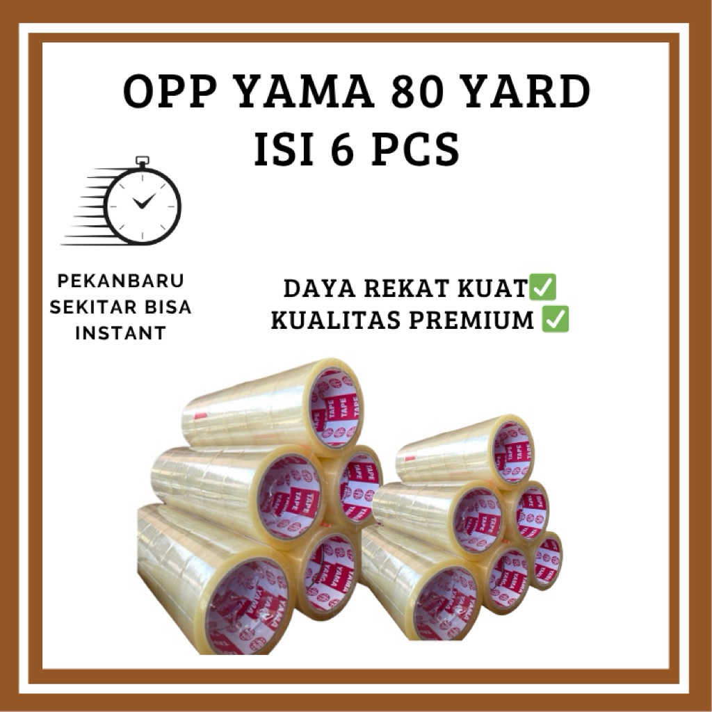 

PROMO!!!!! LAKBAN PACKING TERMURAH RP.30.000 2 INCH X 80 YARD HARGA SATU SLOP ISI 6 PCS - OPP Yama