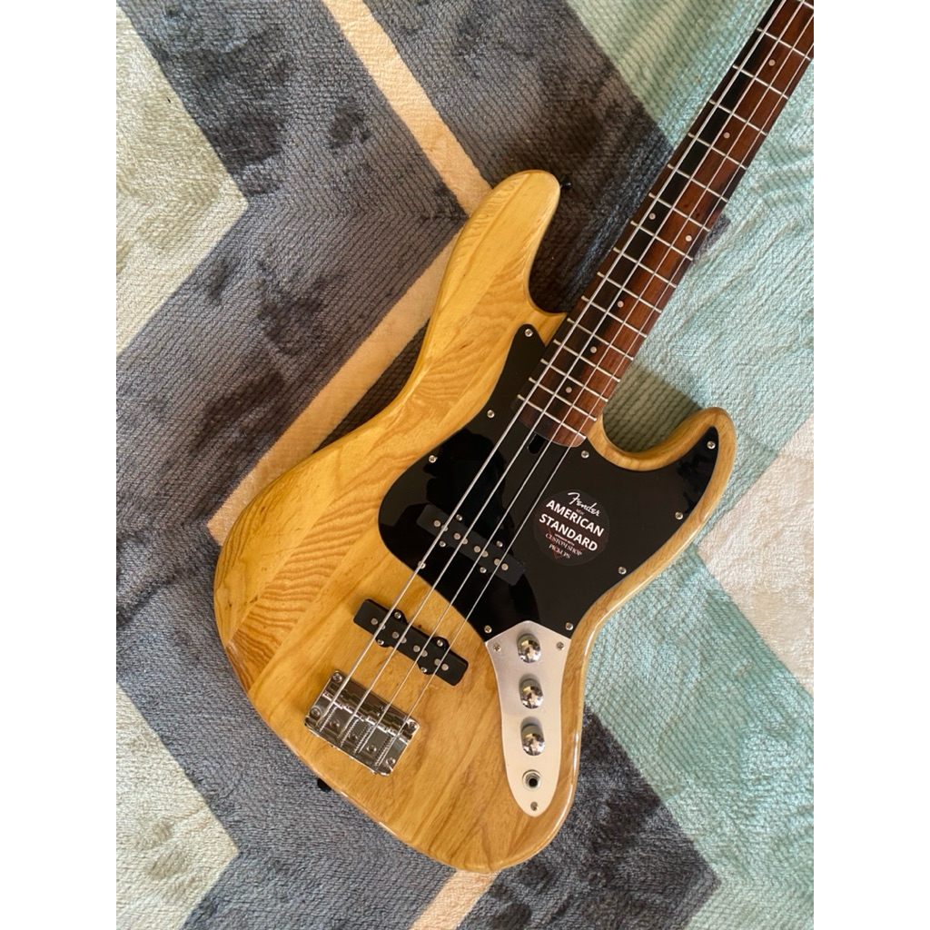 bass fender jazz custom natural glossy
