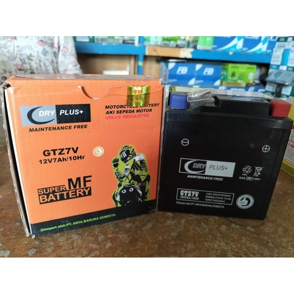 AKI DRY PLUS + | GTZ-7V | 12V 7Ah | AKI KERING | ORIGINAL 100%