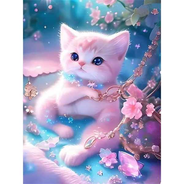 

DIY Full Drill Diamond Painting Little Cat Ukuran 30x40cm Round Diamond