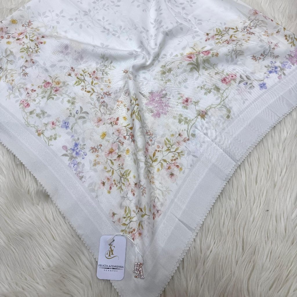 Hijab Motif FA FATIMAH AZZAHRA felicia azzarenka,Kerudung segi motif FA, hijab segi empat FA, hijab 