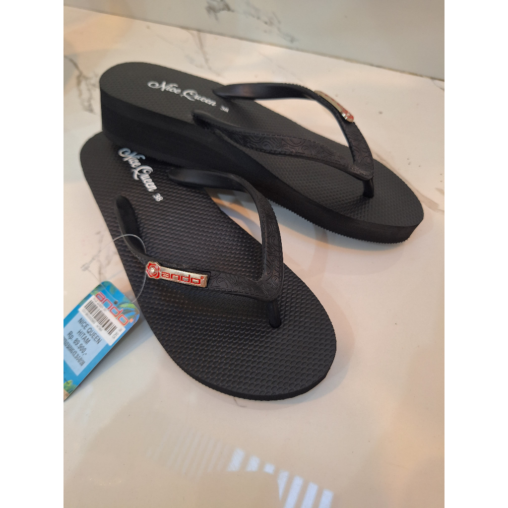 Ando Nice Queen Sandal Jepit Wedges Ando