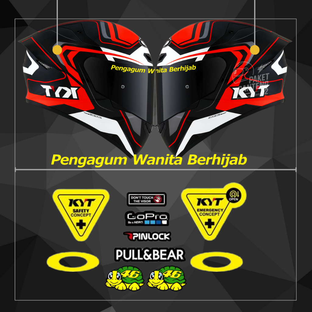 PAKET STIKER HELM KYT PENGAGUM WANITA