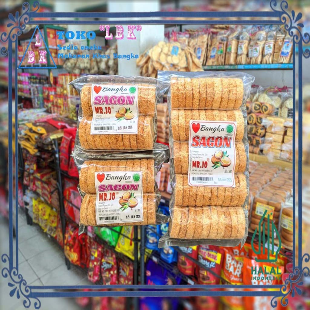 

Roti / Kue Sagon Kelapa Kering Panggang / Bakar Mr.Jo Isi 50 pcs , 20 pcs