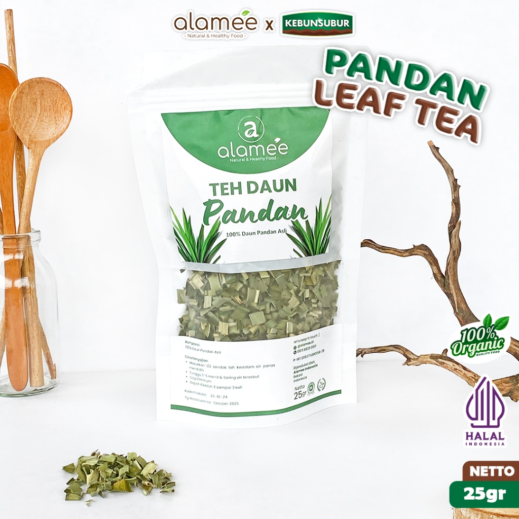 

ALAMEE Dried Pandan Tea Teh Daun Kering Leaf Organik 25gr kebunsubur