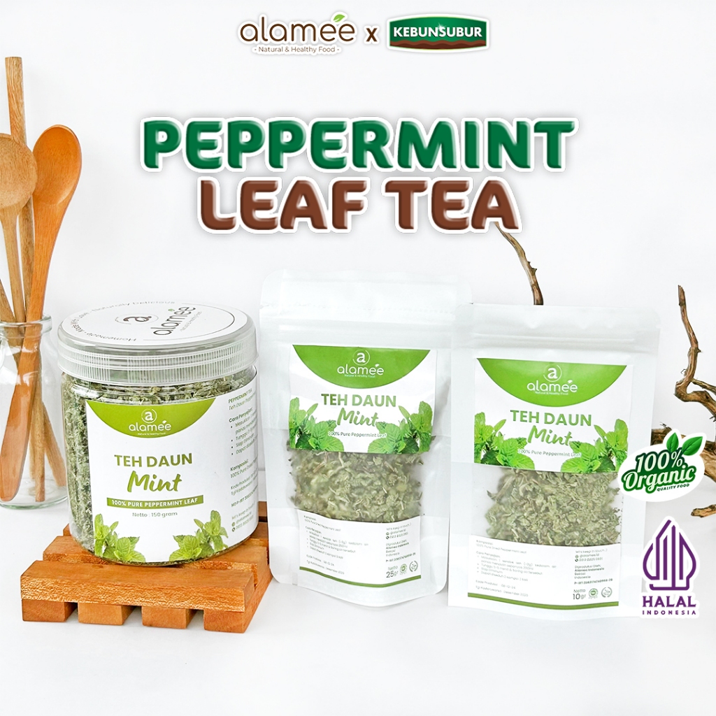 

ALAMEE Teh Daun Peppermint Leaf Tea Pepper Mint Organik Kering Dried Premium kebunsubur