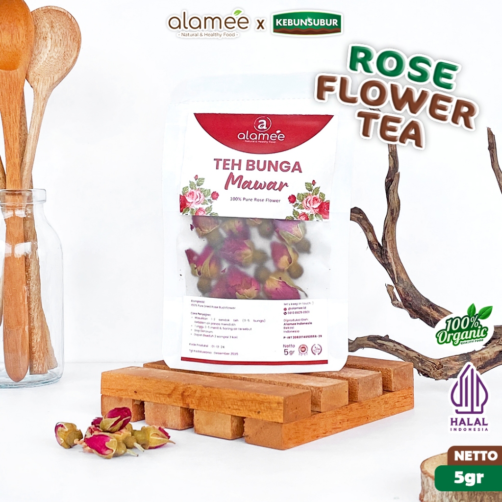 

ALAMEE Dried Rose Bud Tea Teh Bunga Mawar Organik Kering Flower 5gr Premium kebunsubur