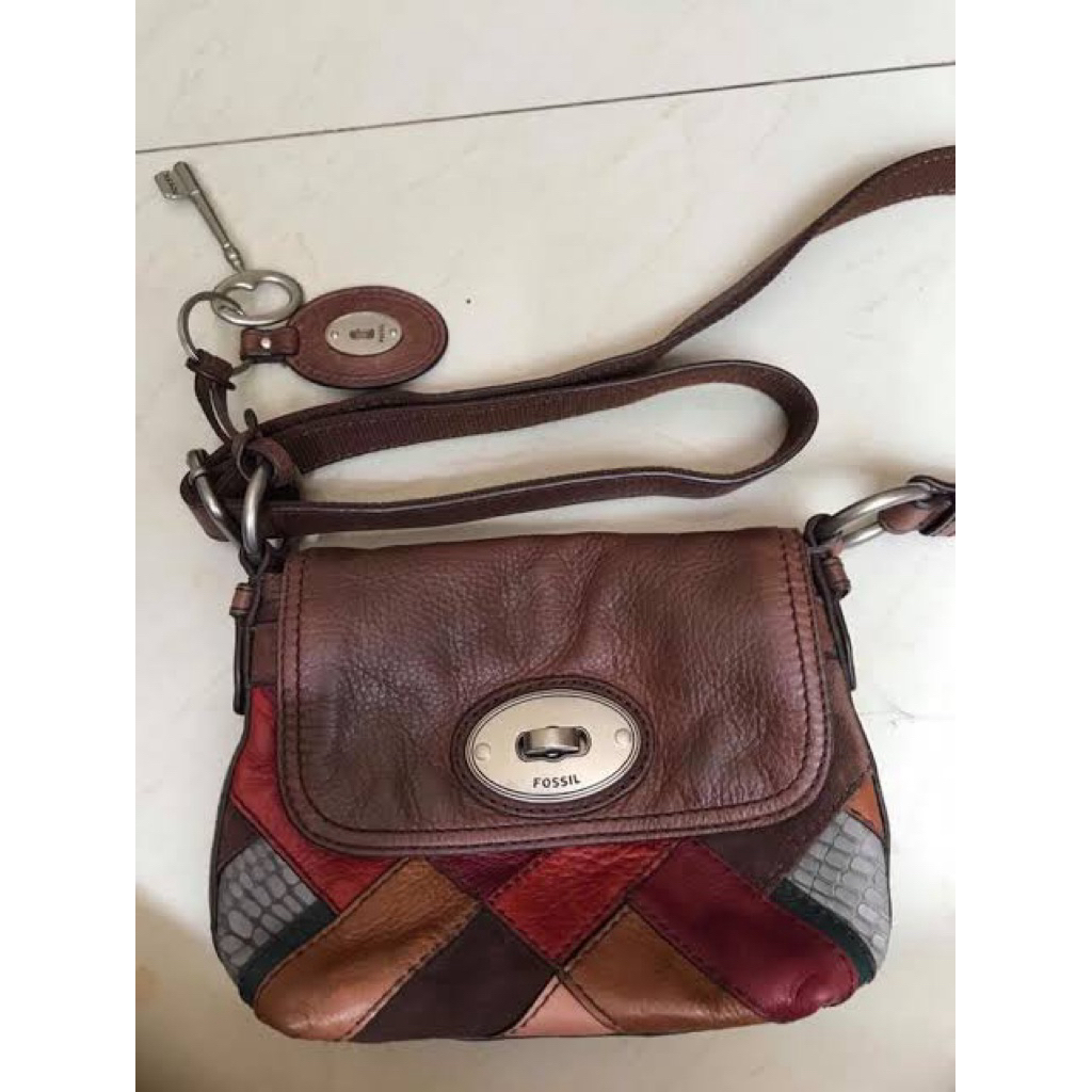 tas fossil pw selempang lengkap key kondisi aman