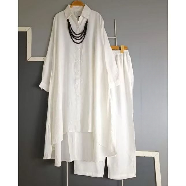 One Set Wanita Kekinian Lea Set WD Busui Friendly Size M L XL XXL XXXL Bahan Katun Rayon Setelan Ter