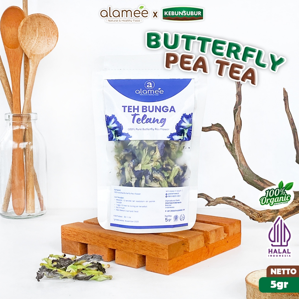 

ALAMEE Butterfly Pea Tea Teh Bunga Telang Kering Organik Herbal Dried Flower 5gr kebunsubur