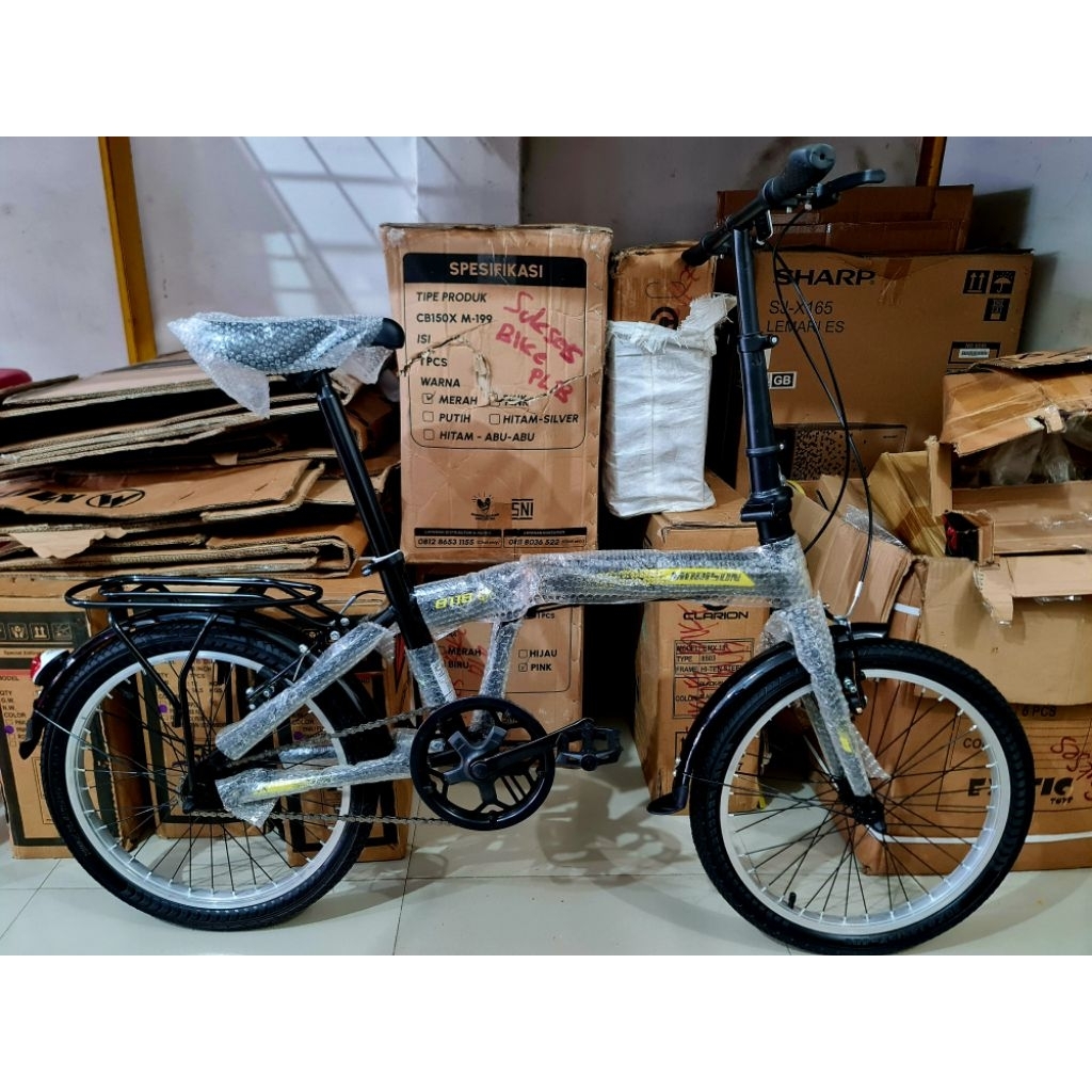 SEPEDA LIPAT 20 INCH MORISON 8118 GX BY PACIFIC ( WARNA BLACK / YELLOW )